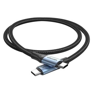 Дата кабель USB-C to USB-C 1.5m 240W aluminum black Vention (TREBG) фото №1