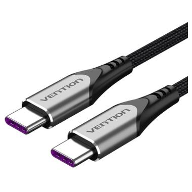 Дата кабель USB-C to USB-C 2.0m 5A aluminum gray Vention (TAEHH) фото №1