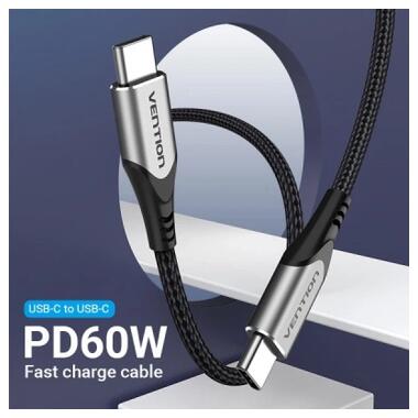 Дата кабель USB-C to USB-C 2.0m aluminum gray Vention (TADHH) фото №3