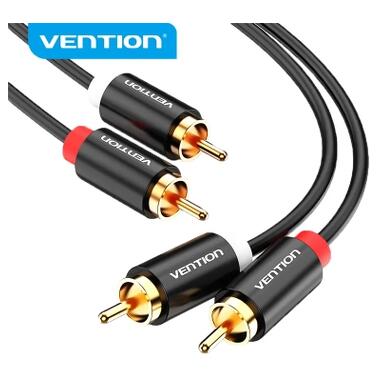 Кабель мультимедийный 2xRCA M to 2xRCA M 1.0m black Vention (VAB-R06-B100) фото №2