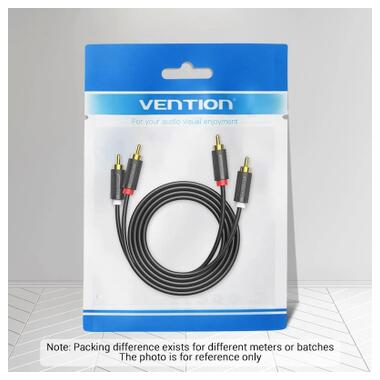 Кабель мультимедийный 2xRCA M to 2xRCA M 1.5m black Vention (BCMBG) фото №3