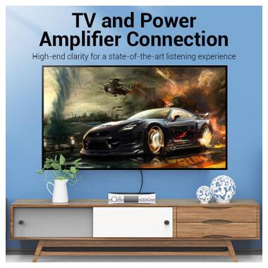 Кабель мультимедийный 2xRCA M to 2xRCA M 1.5m black Vention (BCMBG) фото №7