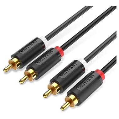 Кабель мультимедийный 2xRCA M to 2xRCA M 1.5m black Vention (BCMBG) фото №1