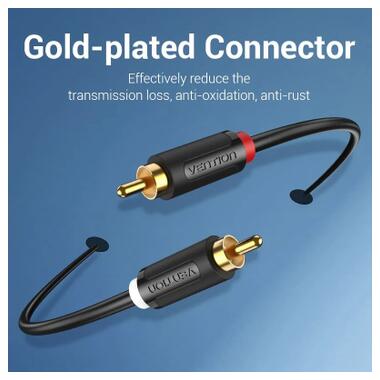 Кабель мультимедийный 2xRCA M to 2xRCA M 1.5m black Vention (BCMBG) фото №9