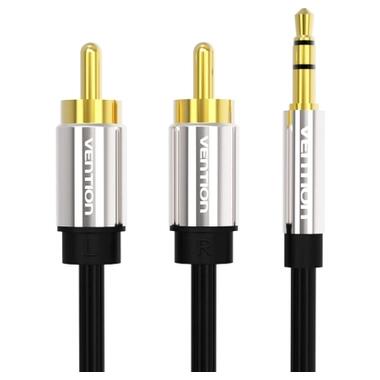 Кабель мультимедийный 3.5mm M to 2xRCA M 1.0m black Vention (BCFBF) фото №1