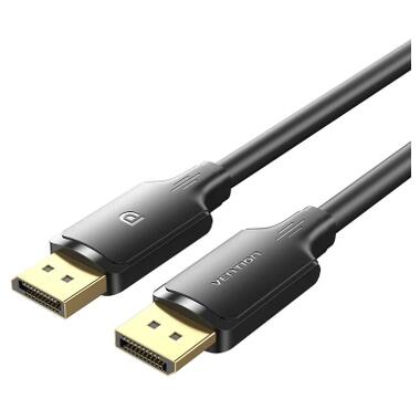 Кабель мультимедийный DisplayPort M to DisplayPort M 1.0m 4K60Hz black Vention (HAKBF) фото №1