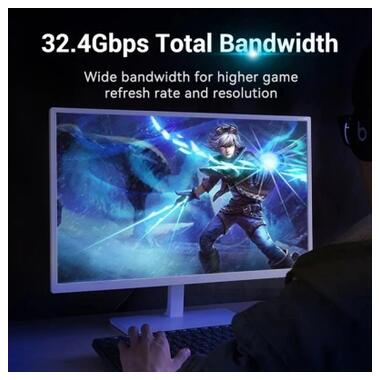 Кабель мультимедийный DisplayPort M to DisplayPort M 3.0m 8K60Hz black Vention (HCCBI) фото №6