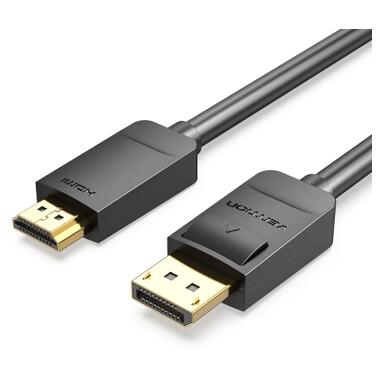 Кабель мультимедийный DisplayPort M to HDMI M 1.5m 1080p60Hz black Vention (HADBG) фото №1