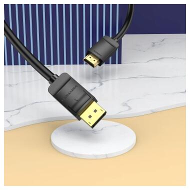 Кабель мультимедийный DisplayPort M to HDMI M 1.5m 1080p60Hz black Vention (HADBG) фото №2