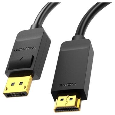 Кабель мультимедийный DisplayPort M to HDMI M 1.5m 4K30Hz black Vention (HAGBG) фото №2