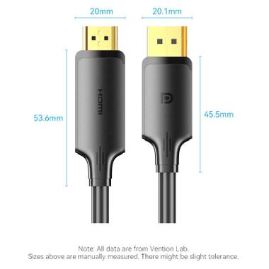 Кабель мультимедийный DisplayPort M to HDMI M 1.8m 4K40Hz black Vention (HFOBAC) фото №6