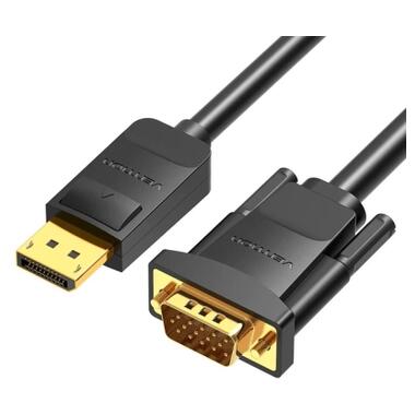 Кабель мультимедийный DisplayPort M to VGA M 1.5m 1080p60Hz black Vention (HBLBG) фото №1