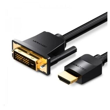 Кабель мультимедийный HDMI M to DVI M 1.0m 4K60Hz black Vention (ABFBF) фото №1