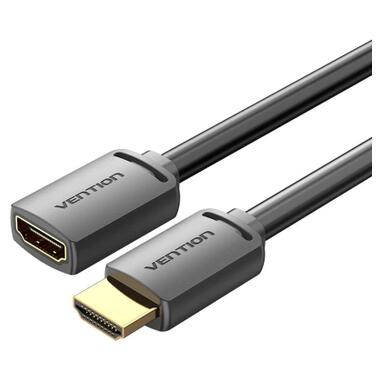 Кабель мультимедийный HDMI M to HDMI F 1.0m V2.0 4K60Hz PVC black Vention (AHCBF) фото №1