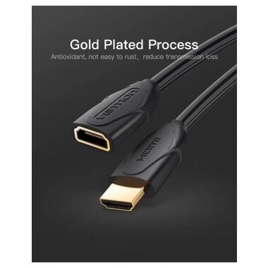 Кабель мультимедийный HDMI M to HDMI F 2.0m 4K60Hz black Vention (VAA-B06-B200) фото №2