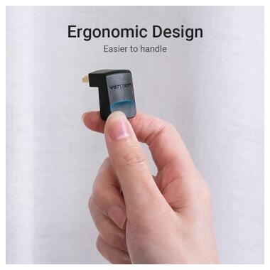 Кабель мультимедийный HDMI M to HDMI M 1.0m 4K60Hz 90° corner black Vention (AAQBF) фото №9