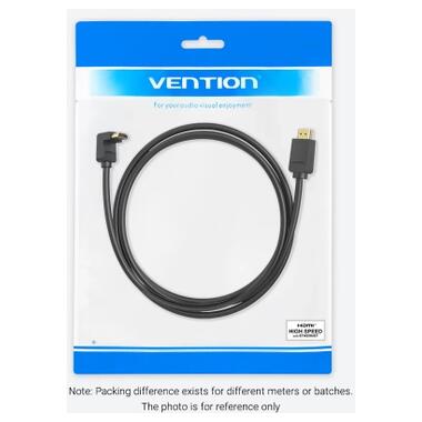 Кабель мультимедийный HDMI M to HDMI M 1.0m 4K60Hz 90° corner black Vention (AAQBF) фото №5