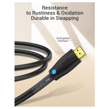 Кабель мультимедийный HDMI M to HDMI M 1.0m 4K60Hz cotton braided black zinc alloy Vention (ALMBF) фото №4
