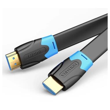 Кабель мультимедийный HDMI M to HDMI M 1.0m 4K60Hz flat black Vention (AAKBF) фото №1