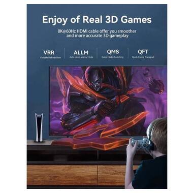 Кабель мультимедийный HDMI M to HDMI M 1.0m 8K60Hz black Vention (AANBF) фото №5