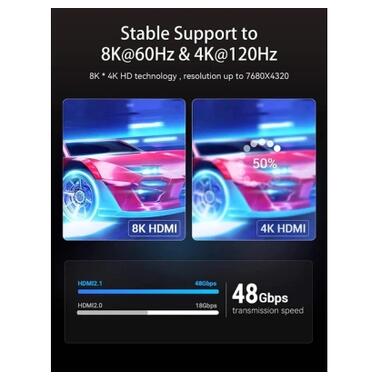 Кабель мультимедийный HDMI M to HDMI M 1.0m 8K60Hz black Vention (AANBF) фото №8