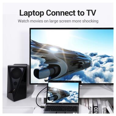 Кабель мультимедийный HDMI M to HDMI M 1.0m 8K60Hz cotton braided black Vention (AAUBF) фото №6