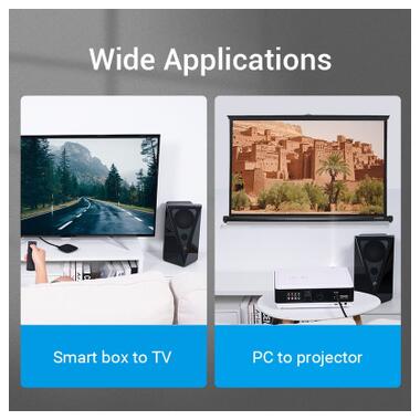 Кабель мультимедийный HDMI M to HDMI M 1.0m 8K60Hz cotton braided black Vention (AAUBF) фото №11