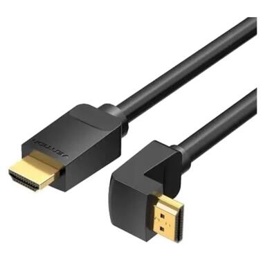 Кабель мультимедийный HDMI M to HDMI M 1.5m 4K60Hz 90° corner black Vention (AAQBG) фото №1