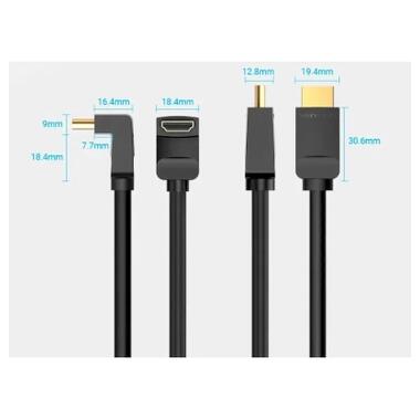 Кабель мультимедийный HDMI M to HDMI M 1.5m 4K60Hz 90° corner black Vention (AAQBG) фото №4