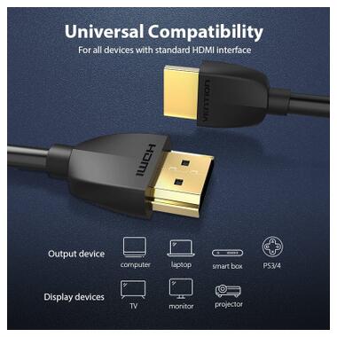 Кабель мультимедийный HDMI M to HDMI M 1.5m 4K60Hz black Vention (AAIBG) фото №2