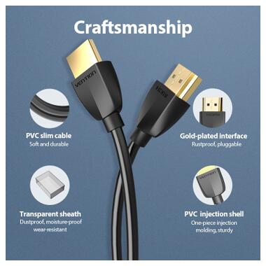 Кабель мультимедийный HDMI M to HDMI M 1.5m 4K60Hz black Vention (AAIBG) фото №8