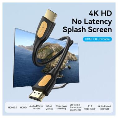 Кабель мультимедийный HDMI M to HDMI M 1.5m 4K60Hz black Vention (ALIBG) фото №2