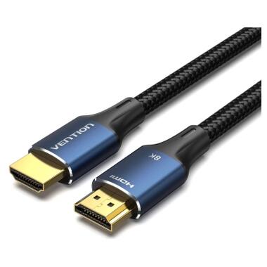 Кабель мультимедийный HDMI M to HDMI M 1.5m 8K60Hz cotton braided blue Vention (ALGLG) фото №1