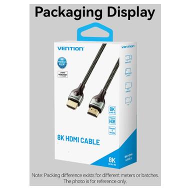 Кабель мультимедийный HDMI M to HDMI M 1.5m 8K60Hz ultra thin cotton braided green Vention (ALOGG) фото №9