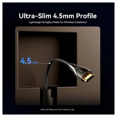 Кабель мультимедийный HDMI M to HDMI M 10.0m 4K60Hz fiber optic zinc alloy black Vention (ALSBL) фото №6