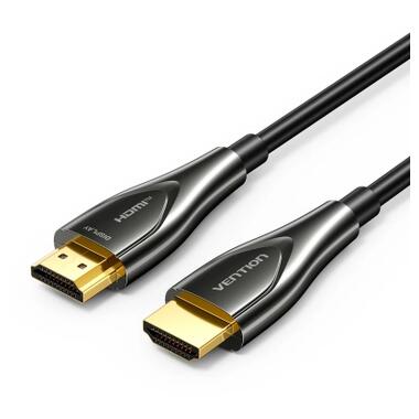 Кабель мультимедийный HDMI M to HDMI M 10.0m 4K60Hz fiber optic zinc alloy black Vention (ALSBL) фото №1