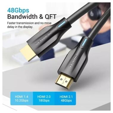 Кабель мультимедийный HDMI M to HDMI M 10.0m 8K60Hz black Vention (AANBL) фото №2
