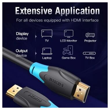 Кабель мультимедийный HDMI M to HDMI M 2.0m 4K60Hz black Vention (AAGBH) фото №5