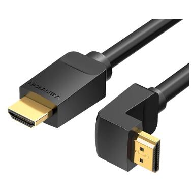 Кабель мультимедийный HDMI M to HDMI M 3.0m 4K60Hz 90° corner black Vention (AAQBI) фото №1