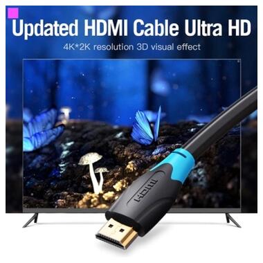 Кабель мультимедийный HDMI M to HDMI M 3.0m 4K60Hz black Vention (AACBI) фото №7