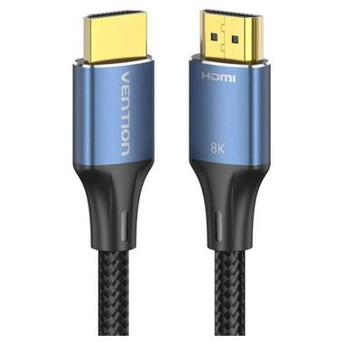 Кабель мультимедийный HDMI M to HDMI M 3.0m 8K60Hz cotton braided blue Vention (ALGLI) фото №3