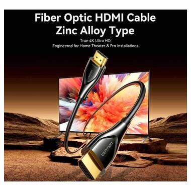 Кабель мультимедийный HDMI M to HDMI M 35.0m 4K60Hz fiber optic black Vention (ALSBU) фото №2