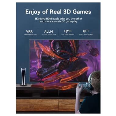 Кабель мультимедийный HDMI M to HDMI M 5.0m 8K60Hz cotton braided blue Vention (ALGLJ) фото №7