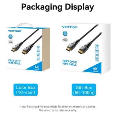 Кабель мультимедийный HDMI M to HDMI M 70.0m 4K60Hz fiber optic black Vention (ALSBAX) фото №3