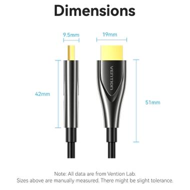 Кабель мультимедийный HDMI M to HDMI M 80.0m 4K60Hz fiber optic black Vention (ALSBAF) фото №12