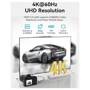 Кабель мультимедийный HDMI M to HDMI micro M 1.0m 4K60Hz black Vention (AGIBF) фото №7