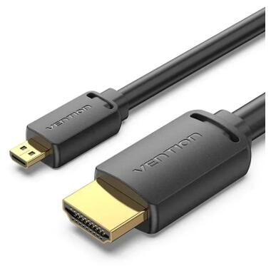Кабель мультимедийный HDMI M to HDMI micro M 1.0m 4K60Hz black Vention (AGIBF) фото №1