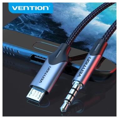 Кабель мультимедийный Micro 5P M to 3.5mm M 1.0m (4pin) black Vention (BDGBF) фото №4