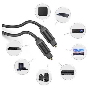 Кабель мультимедийный Optical Toslink 1.0m black Vention (BAEBF) фото №3