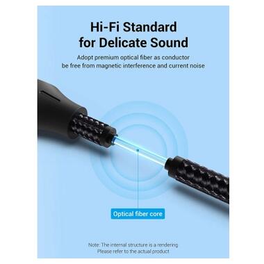 Кабель мультимедийный Optical Toslink 1.0m gray Vention (BAVHF) фото №5